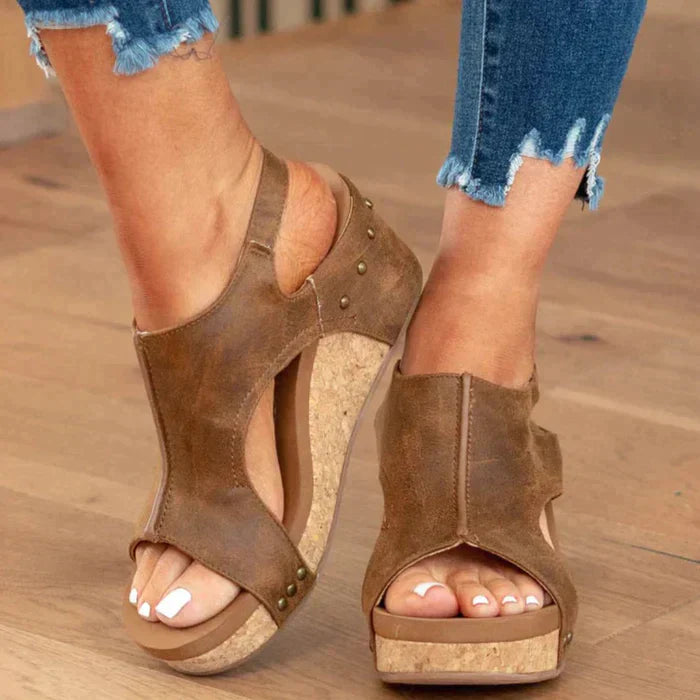 Paige | Open Wedge Cut-Out Sandals