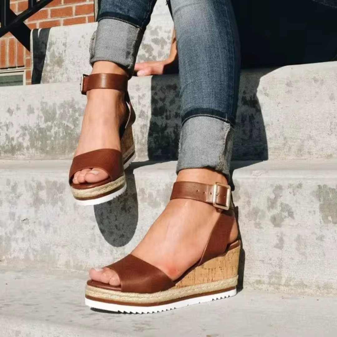 Sophie | Adjustable Wedge Strap Sandals