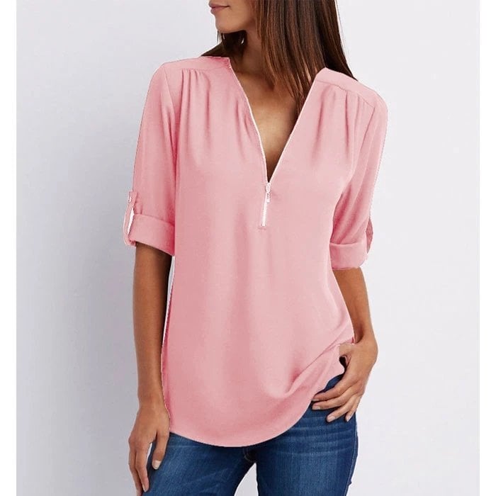 Bibi - Relaxed Zip Blouse
