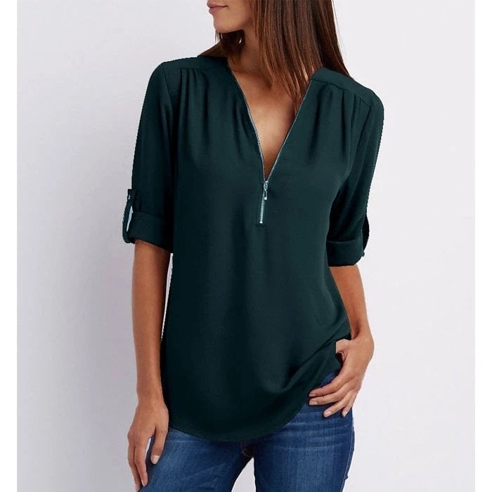 Bibi - Relaxed Zip Blouse