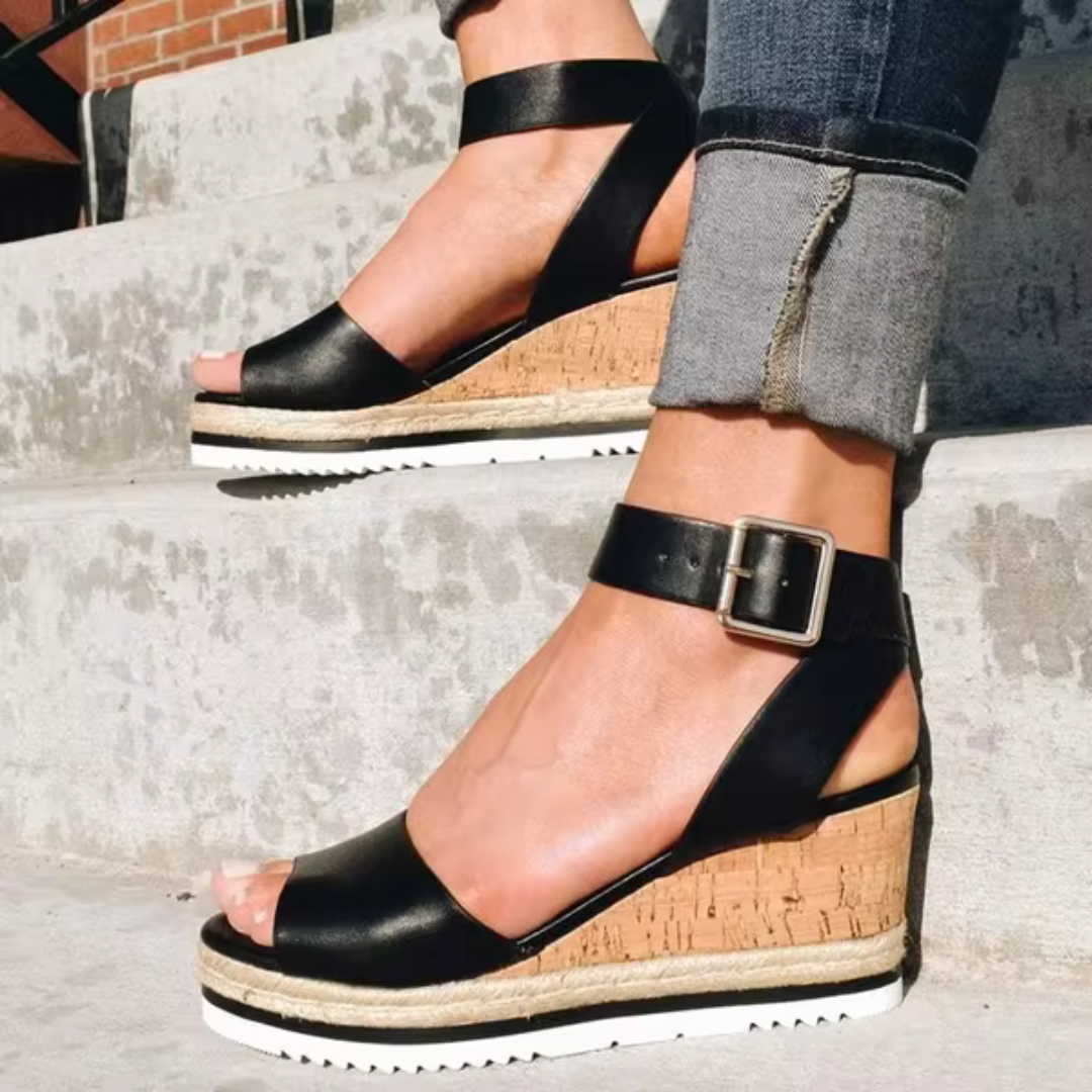 Sophie | Adjustable Wedge Strap Sandals