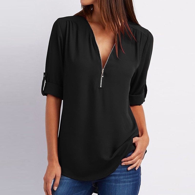 Bibi - Relaxed Zip Blouse