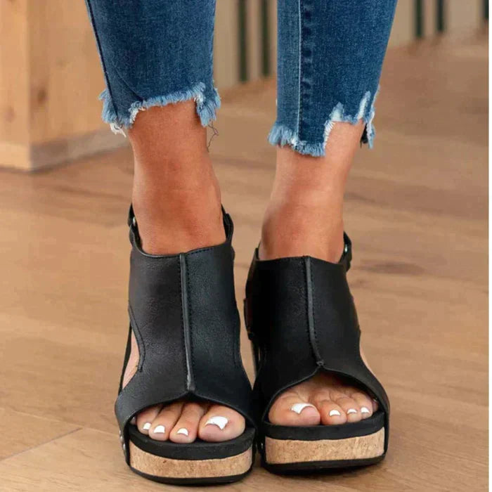 Paige | Open Wedge Cut-Out Sandals