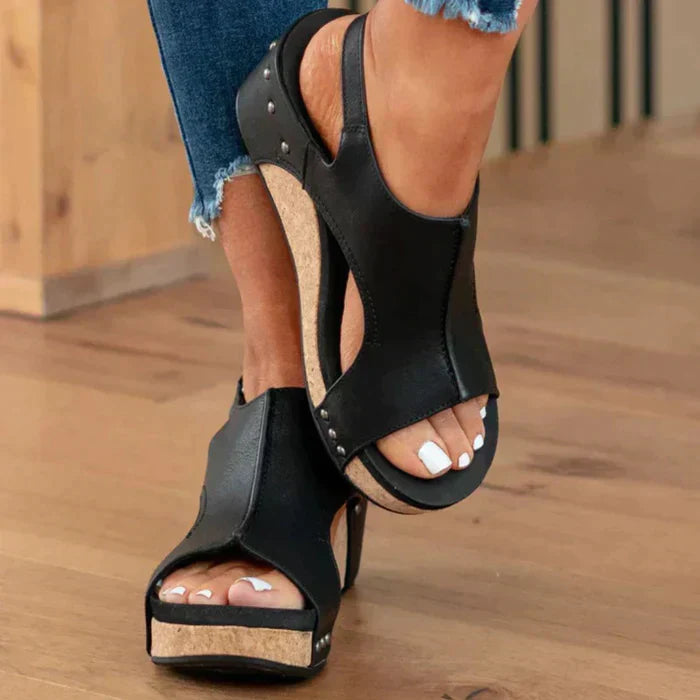 Paige | Open Wedge Cut-Out Sandals