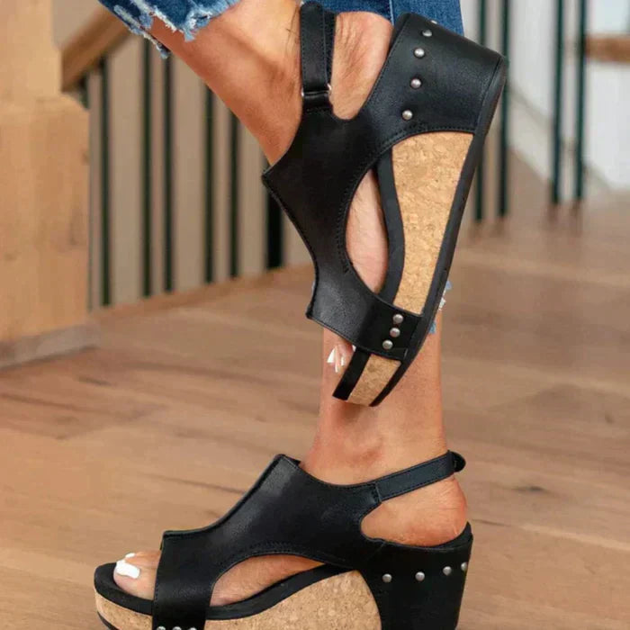 Paige | Open Wedge Cut-Out Sandals