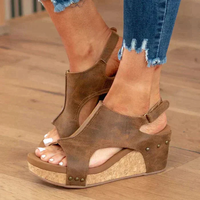 Paige | Open Wedge Cut-Out Sandals
