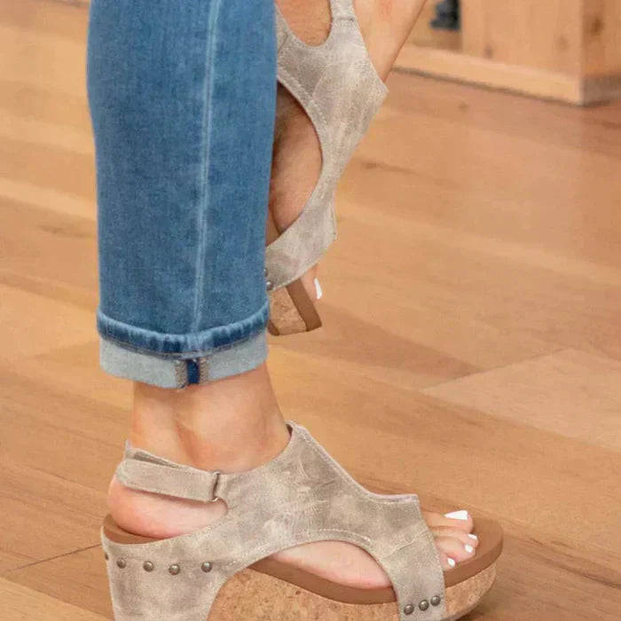 Paige | Open Wedge Cut-Out Sandals
