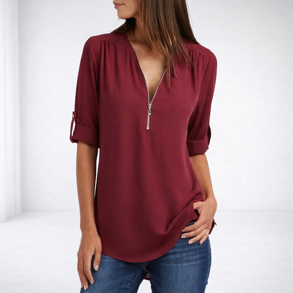 Bibi - Relaxed Zip Blouse