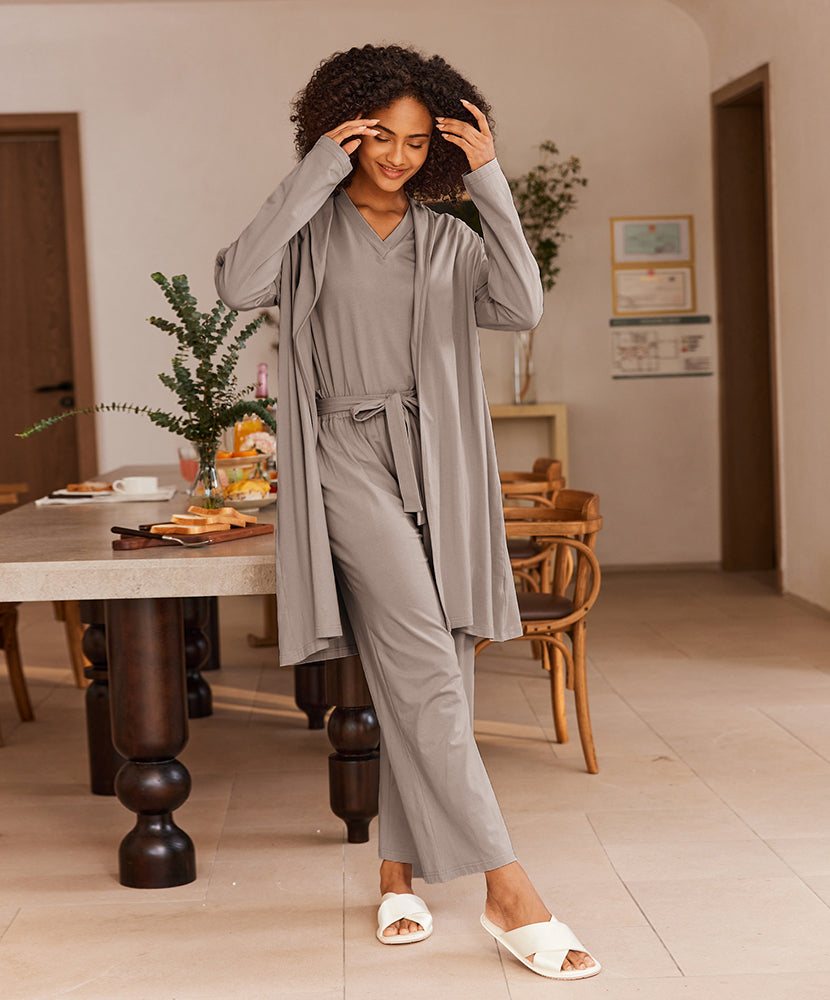 Elowen - Simple 3-Piece Cotton Lounge Set