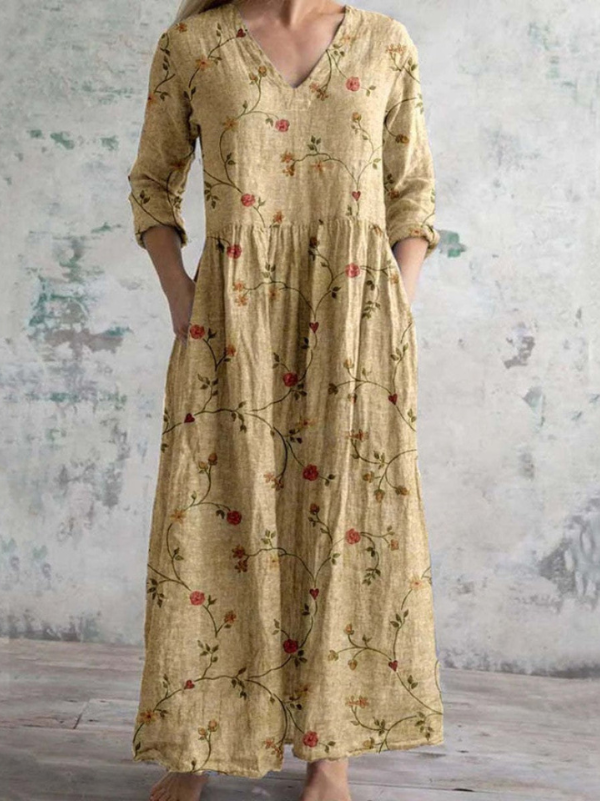Bobbi - Vintage Floral Print Dress