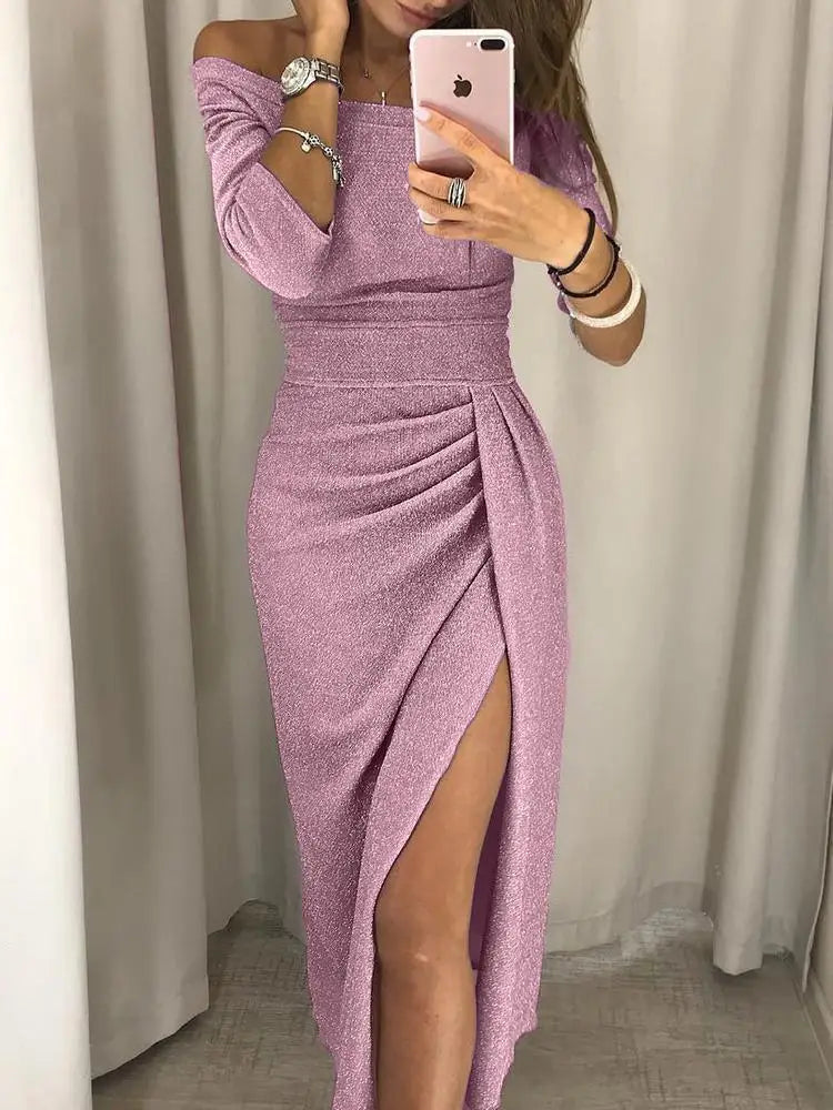 Aina - Glamour Slit Dress
