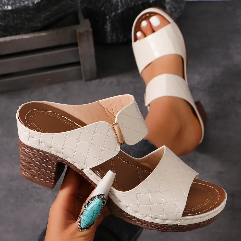 Tara | Slip-On Block Heel Sandals
