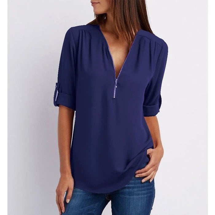 Bibi - Relaxed Zip Blouse