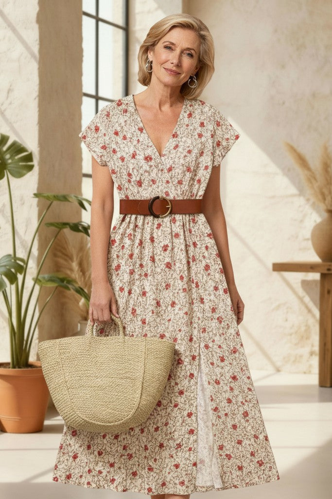 Bonnie | Airy Boho Maxi Dress With Matching Belt